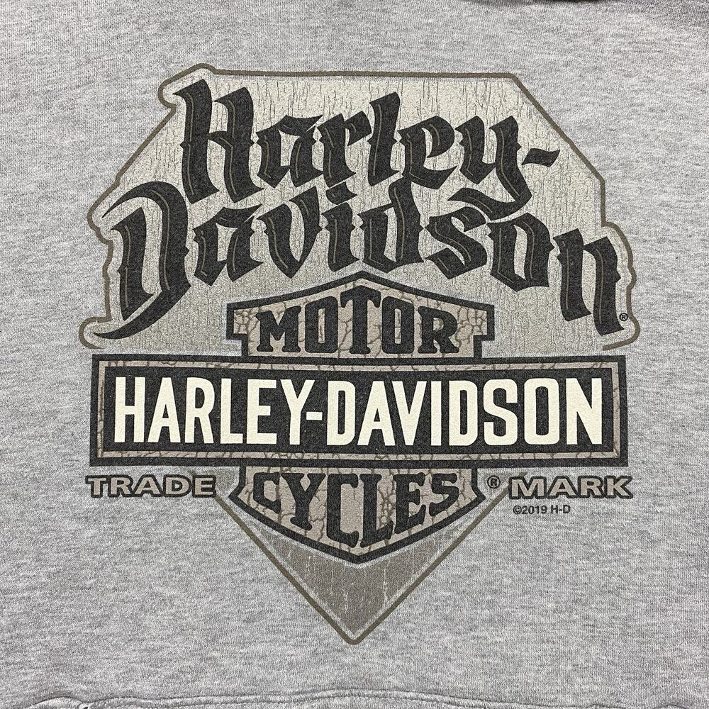 Harley-Davidson Hoodie Small Gray Roughrider Mandan ND Motorcycle Logo - Picture 2 of 9